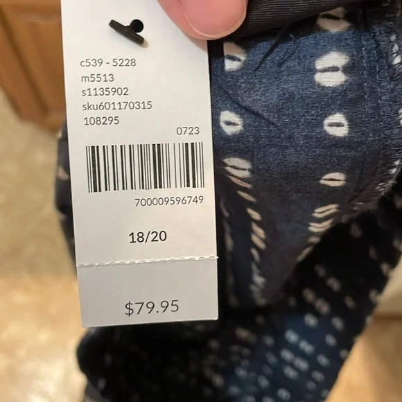 LANE BRYANT NWT Womens Size 18/20 Blue White Printed Tiered Cotton Maxi Skirt - Picture 9 of 12